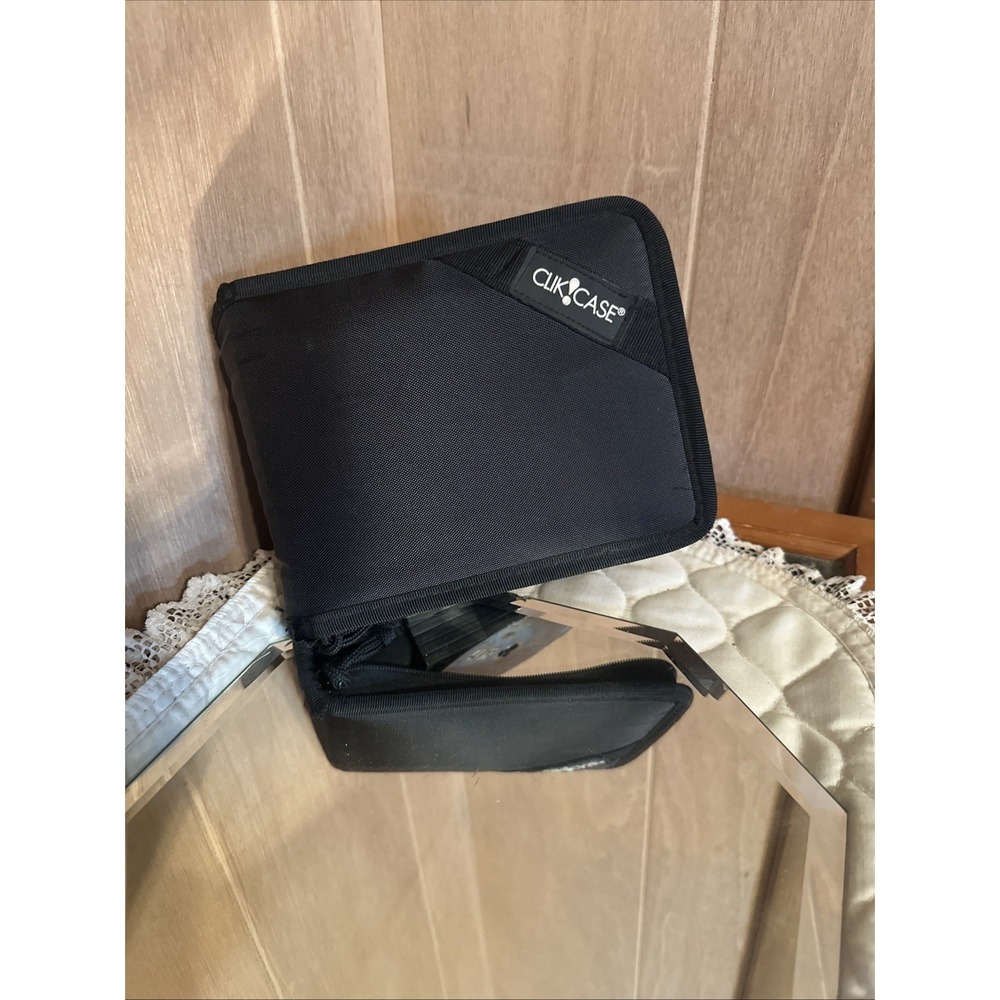 Black Clik!Case CD DVD Game Storage Case Holds 12 With Sega & Sims Games